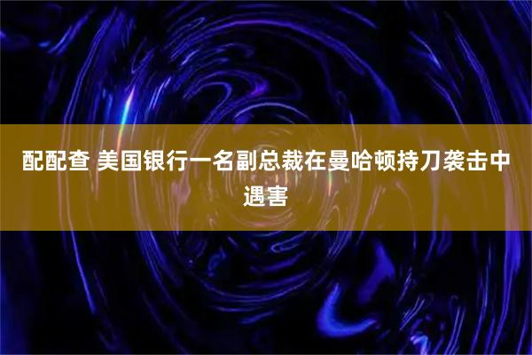配配查 美国银行一名副总裁在曼哈顿持刀袭击中遇害